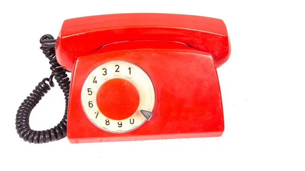 Kırmızı ve dağınık eski retro telefon düğmeleri olmadan 