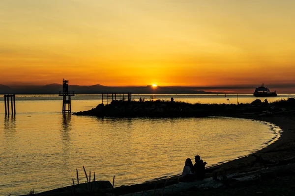 Richmond Kanada September 2020 Sonnenuntergang Steveston Garry Point Park Mit — Stockfoto