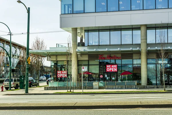 Vancouver Canadá Abril 2020 Vista Calle Para Abrir Restaurante Comida — Foto de Stock