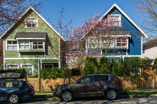 Vancouver Kanada April 2020 Haus Stadthaus Wohnhaus Außen Und Auto — Stockfoto