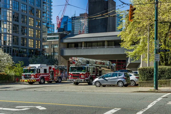 Vancouver Kanada April 2020 Stadtfeuerwache Einem Sonnigen Frühlingstag Der Innenstadt — Stockfoto