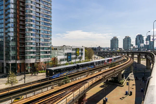 Vancouver Kanada April 2020 Hochbahn Skytrain Stadtzentrum — Stockfoto