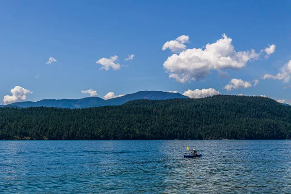 ハリソン温泉 カナダ 2019年7月28日 人々は青い空でハリソン湖で夏の日を楽しむ — ストック写真