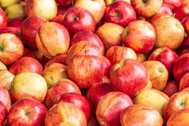 Taze organik elmalar arka plan için pazarı kapatır