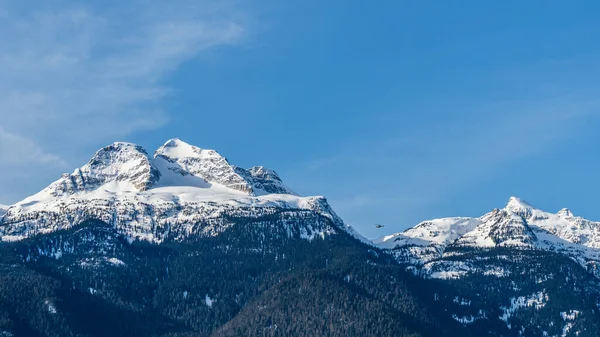 Belles Montagnes Columbia Enneigées Contre Ciel Bleu Colombie Britannique Canada — Photo