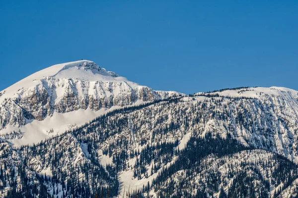 Wysokie Góry Śniegiem Szczycie Czyste Błękitne Niebo Kolumbia Brytyjska Kanada — Zdjęcie stockowe