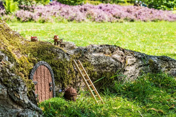 Fairy House Elf Home Tree Small Door Made Polymer Clay Stock Image