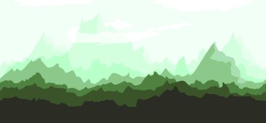 Sorunsuz imkanı dağ manzara backgroung yeşil renklerde oyun, web için