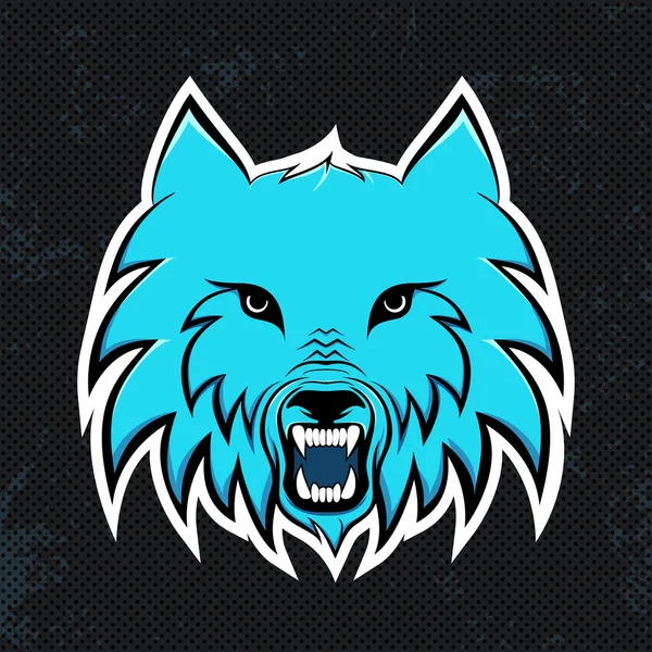 Logo moderno de lobos azules para un equipo deportivo. Logotipo prefabricado — Archivo Imágenes Vectoriales