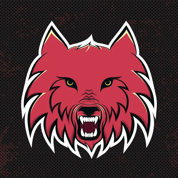 Lobos vermelhos logotipo moderno para uma equipe de esporte. Logótipo pré-fabricado —  Vetores de Stock