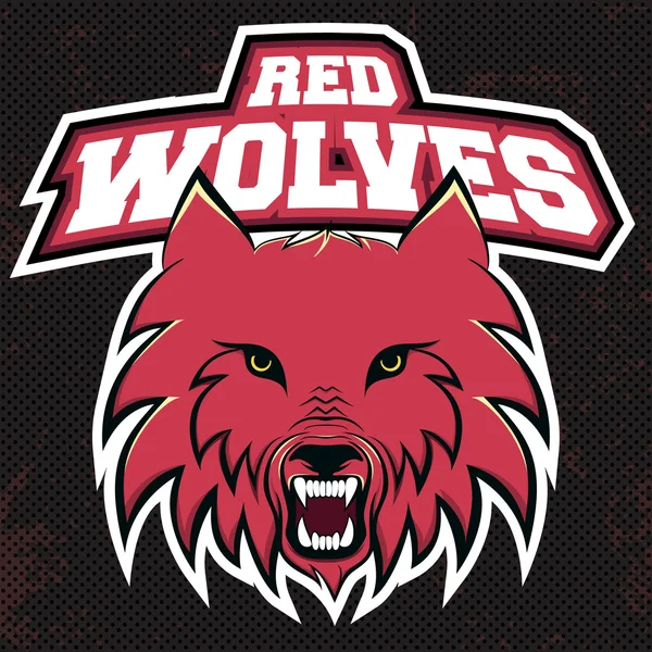 红狼体育团队的现代标志。预制的标识名称 — 图库矢量图片