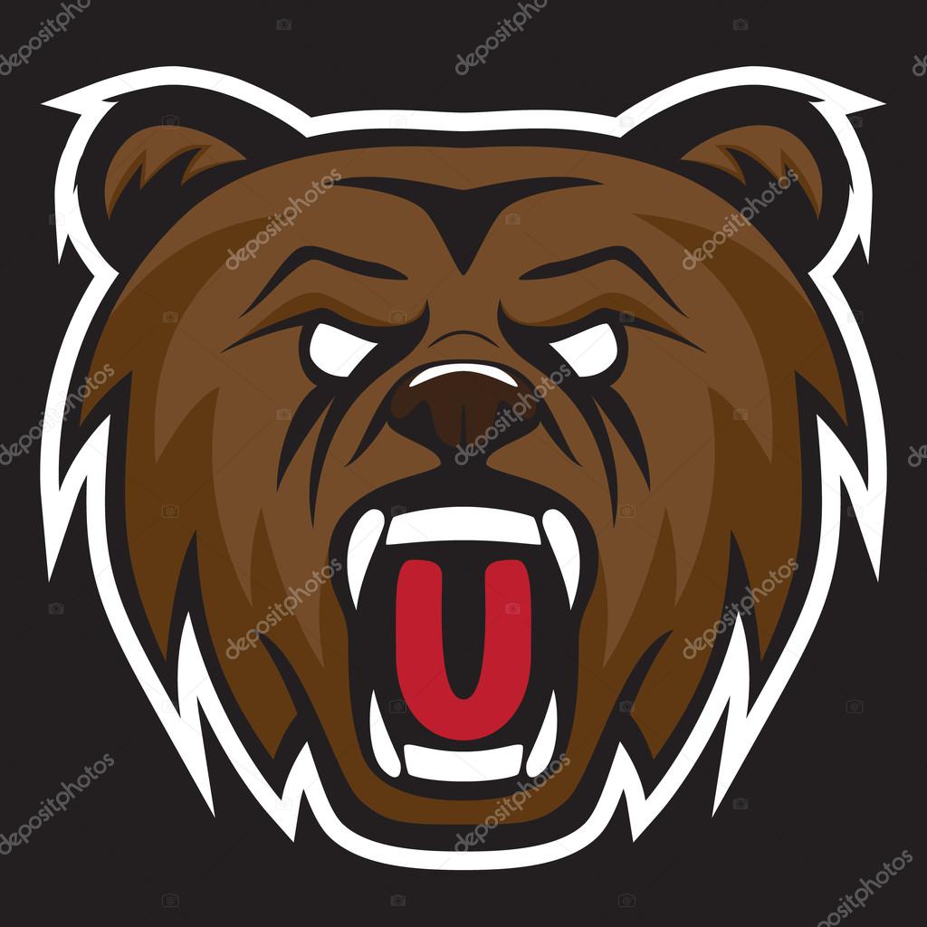 Grizzly bear modern logo for a sport team. Premade vector logotype.