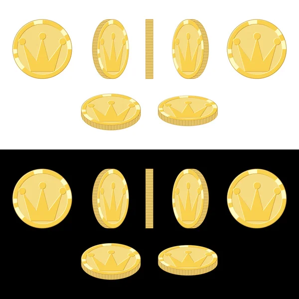 Conjunto de iconos de juego de monedas de oro. Colección de elementos de activos de Gui . — Vector de stock