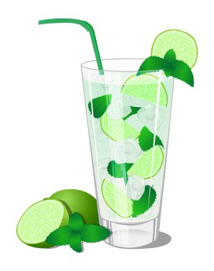 Naneli ve limonlu kokteyl.