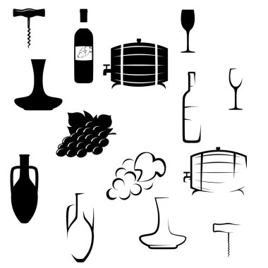 Şarap tema simgeleri