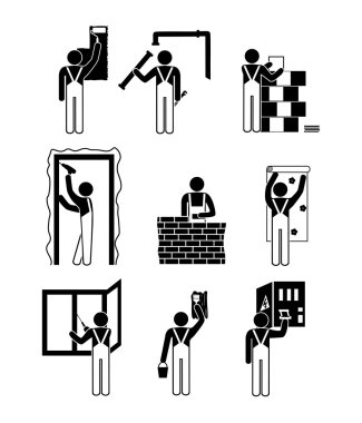 Icons home repairs clipart