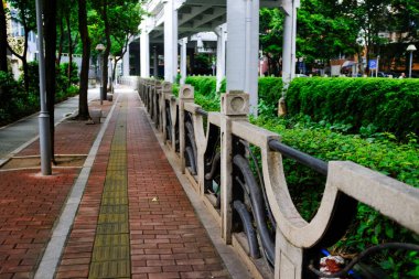 Çin 'in Guangzhou şehrinin Yuexiu ilçesinin yol manzarası. Eski kasaba, Guangzhou 'daki yerleşim bölgesi. Çin Şehir ve Seyahat Sahnesi.