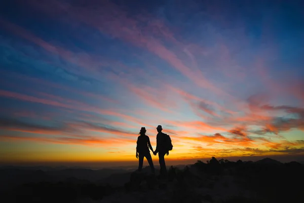 Voyageurs en montagne — Photo