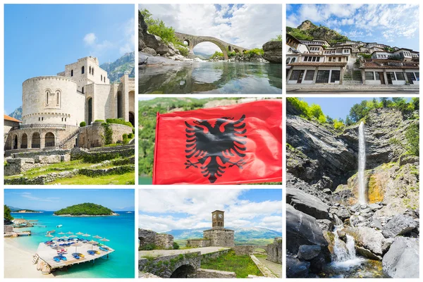Collage de fotos de viaje de Albania — Foto de Stock