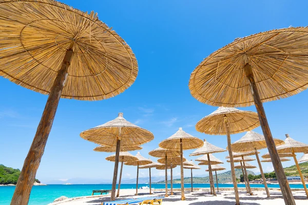 Sunshade beach umbrellas — Stock Photo, Image