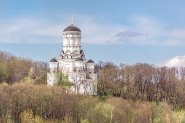 Bahar orman ve mavi gökyüzü Tapınağı