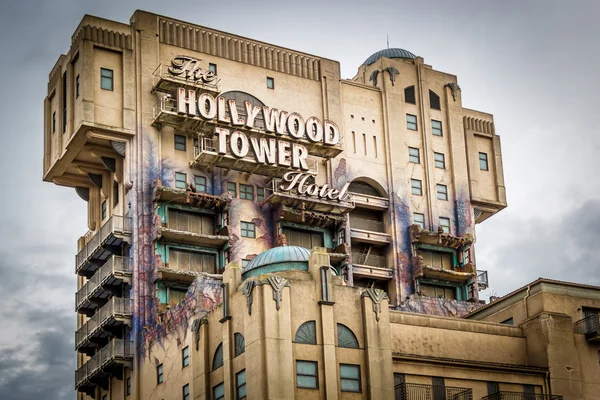 Wajah ketakutan dari Hollywood Tower Hotel Stok Lukisan  