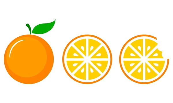 Conjunto de vectores de fruta naranja en tres pasos — Vector de stock