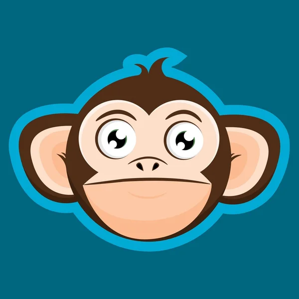 Kritischer Affenkopf-Cartoon — Stockvektor