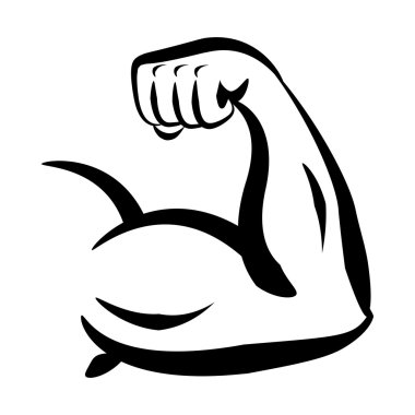 Bodybuilder Big Biceps Vector Logo