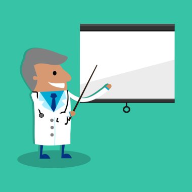 Uluslararası projeksiyon perdesi ile sunu doktor