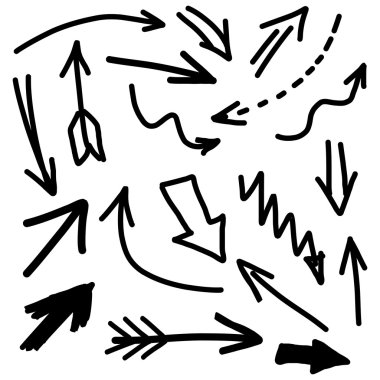     Farklı Vintage tarzı Modern elle çizilmiş ok ayarla 