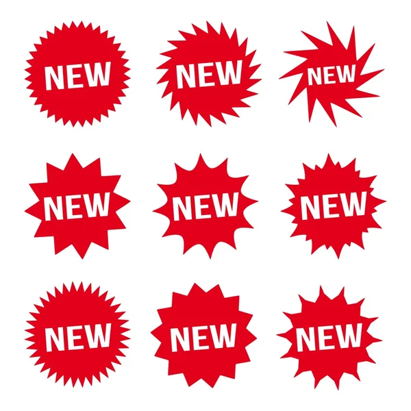 New Red Button and White Text Icon Signs Set Vector Royalty Free Stock Vectors