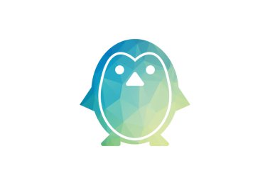 Low Poly with Penguin logo design, Bird logo, Vector Design Concept