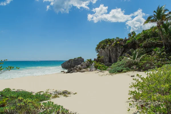 Maya harabelerini bir tulum. Eski şehir. Tulum sit alanı. Riviera Maya. Meksika