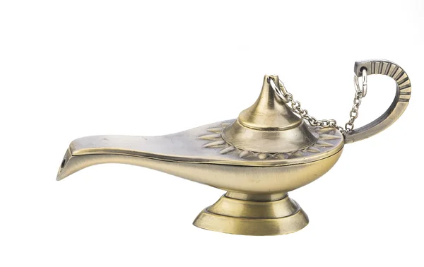 Aladdin magic lamp isolated on white — Stock Photo, Image