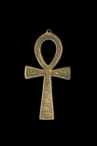Egyptian symbol of life Ankh isolated on black — Stock Photo, Image