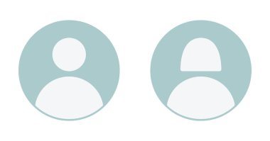 Kullanıcı Profili Simgesi Erkek ve Kadın Avatar Sembollerini Minimum Düz Tasarım Vektör İllüstrasyon Tasarımı Dizaynında Ayarla