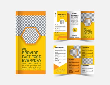 Yemek broşürü. Restoran Fast food kafe menü şablonu