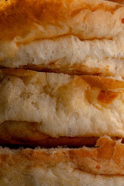 İştah açıcı hamburgerler garip şekillerde katlanmış, metin için yeri olan sanat gibi.