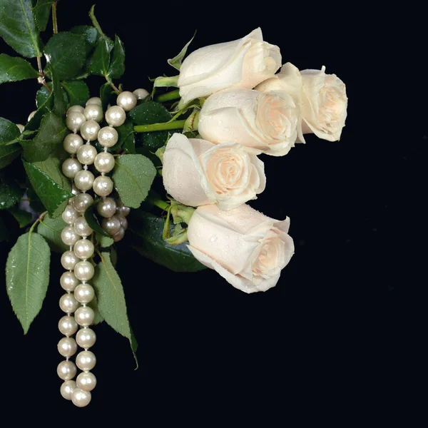 White Rose pearl black background Stock Photo by ©Iri_sha 58043591