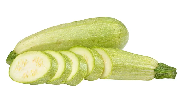 Zucchine fresche isolate su fondo bianco — Foto Stock