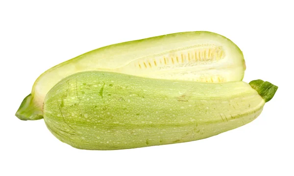 Zucchine fresche isolate su fondo bianco — Foto Stock