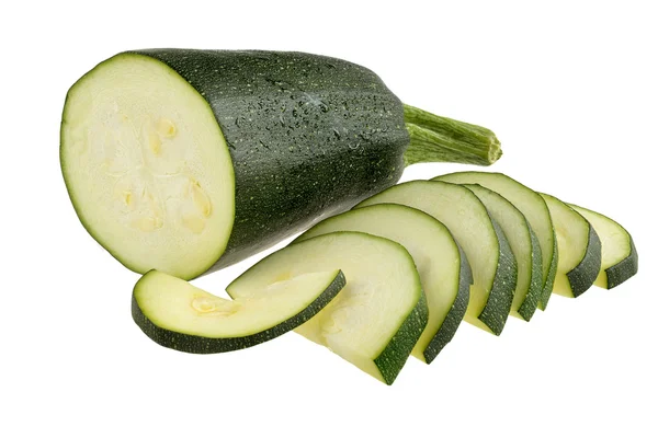 Frische Gemüsezucchini auf weißem Hintergrund — Stockfoto