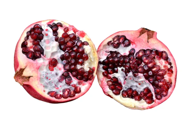 Ripe pomegranate fruit on white background cutout — Stock Photo, Image
