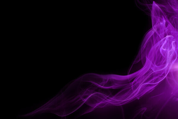 Violet smoke on black background