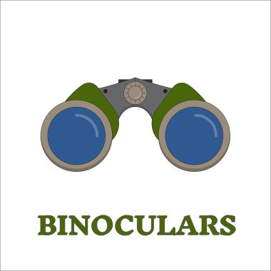 Birdwatching travel binocular  clipart