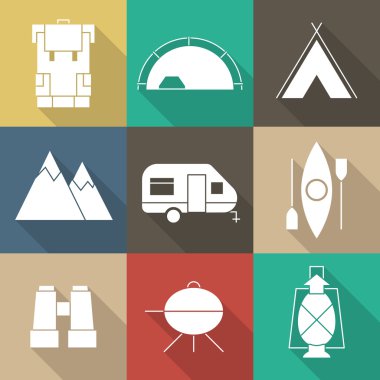 Kamp anahat Icons set