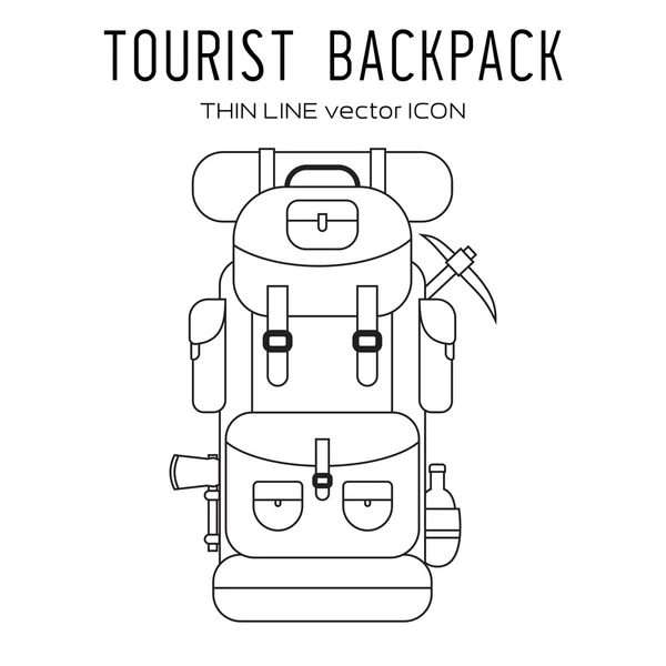 Icono de la mochila excursionista — Vector de stock
