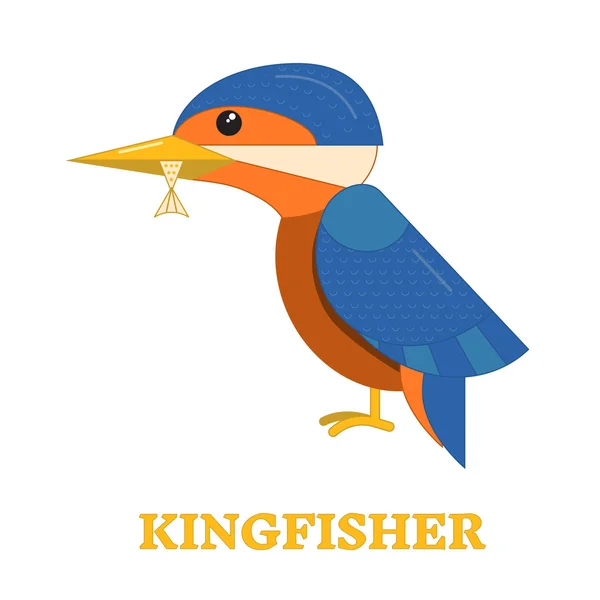 Icona per uccelli Kingfhisher — Vettoriale Stock