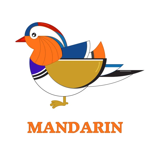 Mandarin anka geometriska linje ikon — Stock vektor